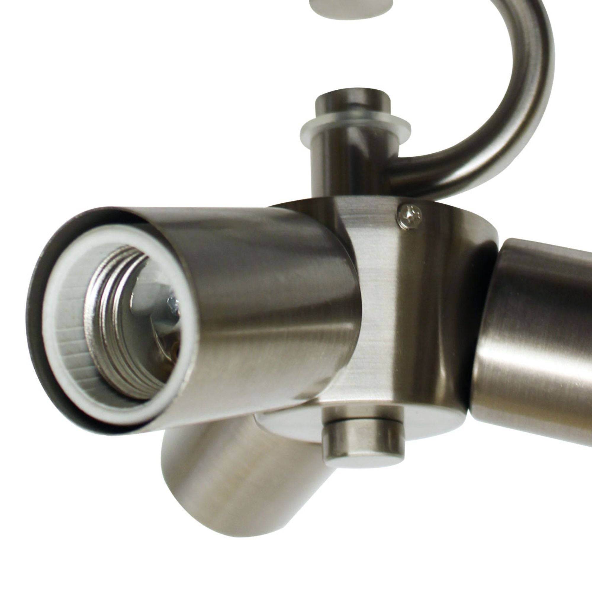 Brushed Nickel Color Pendant Light Fixture for 3 Lights, Vintage Ceiling Hanging Light Fixture with Fabric Cord for Home Lightning