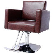 Heavy duty hair salon chair with 360° swivel and PU leather upholstery, designed for stylist comfort and client support up to 330 lbs.