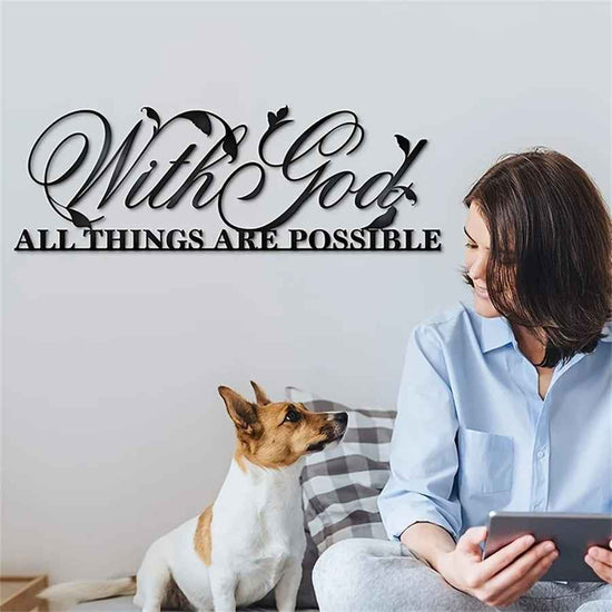A woman sitting on a couch with a dog, holding a tablet, and &