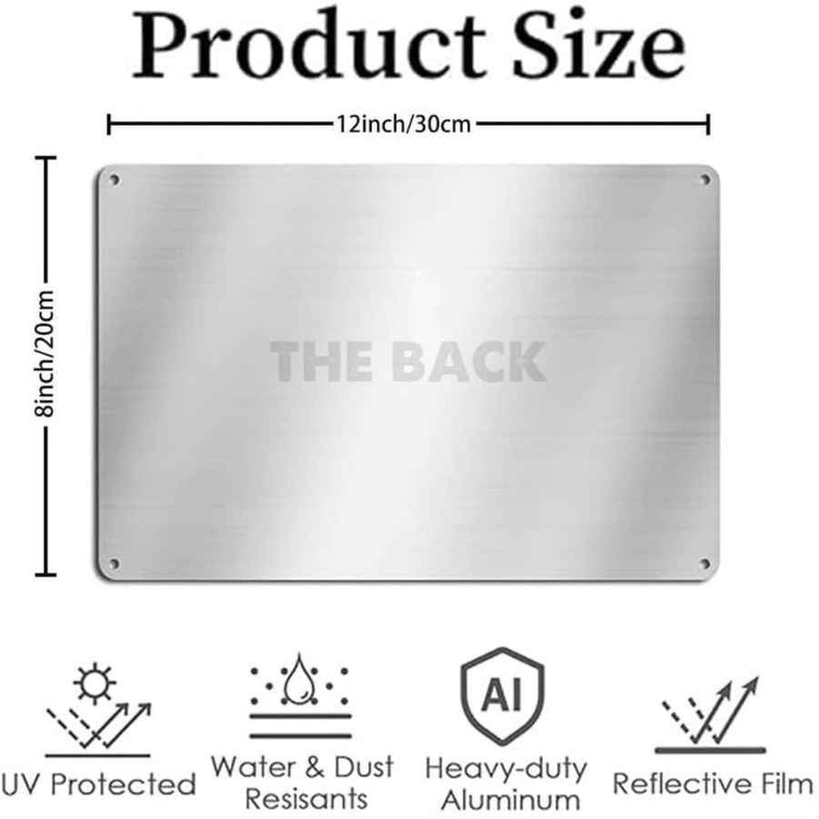 Metallic sheet with dimensions and features on a white background