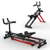 Gym machine with red and black frame on a white background