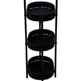 Modern 3-Tier Handwoven Side Table with Oval Organizer