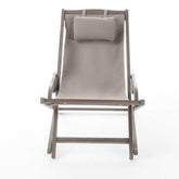 Gray lounge chair with a pillow on a white background