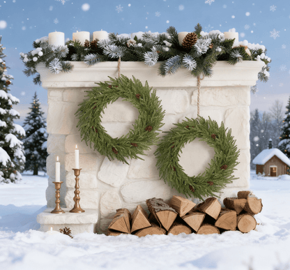 Christmas Wreath, Artificial Norfolk Pine Wreath with Pine Cones and 88 Realistic Branches for Door