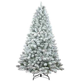 4 ft flocked Christmas tree with pine cones on a white background