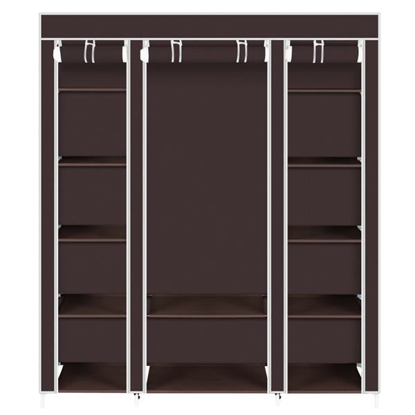69" Portable Clothes Closet Wardrobe Storage Organizer