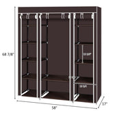 69" Portable Clothes Closet Wardrobe Storage Organizer