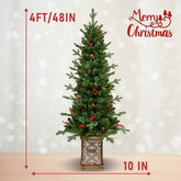 Pre-lit Christmas tree with glitter base 4 ft size diagram