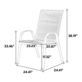 Dimension diagram of outdoor patio camping chair showing size specifications