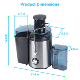 800W Home Use Multi-function Electric Juicer with 3" Feed Chute for Whole Fruits and Veg,Centrifugal Juicer with 30 oz. Juice Jug,BPA-Free, Easy to Clean