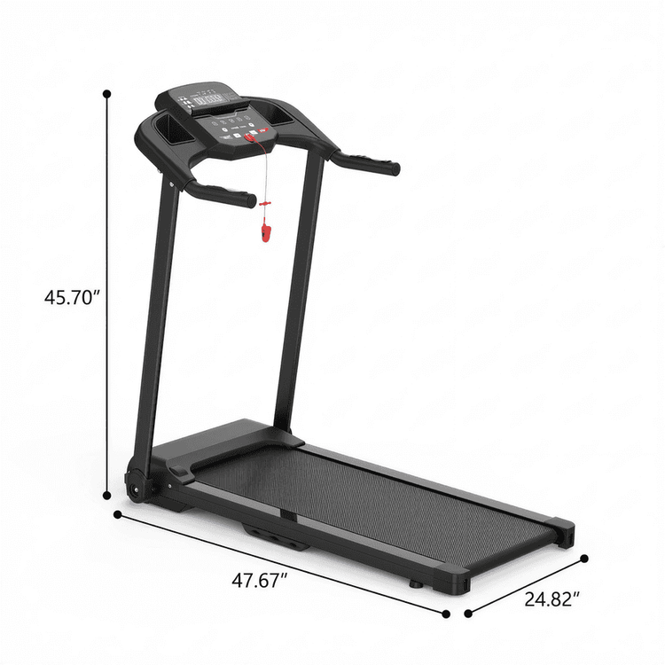 Woman running on treadmill in home gym