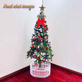 5 ft Christmas tree with ornaments, tree skirt and guardrail