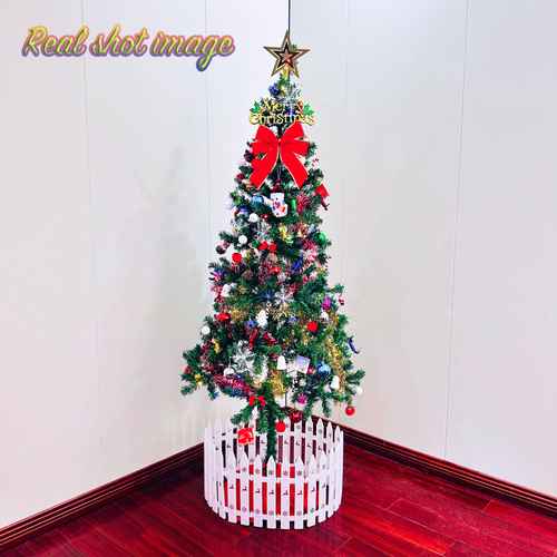 5 ft Christmas tree with ornaments, tree skirt and guardrail