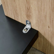 Underside bracket of MDF Coffee Table showing secure metal hardware for easy assembly and sturdy construction.