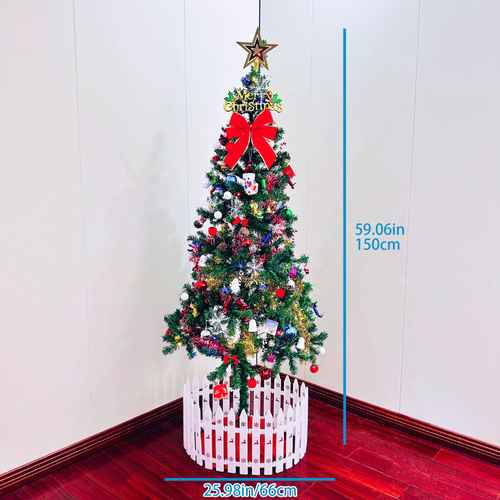 5 ft Christmas tree with ornaments size diagram