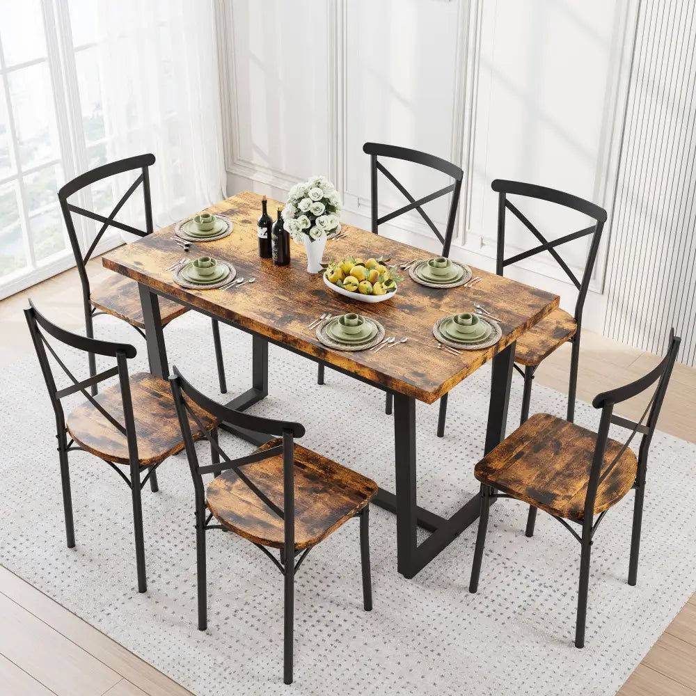 MLNshops 7-Piece Dining Set for Stylish Kitchens