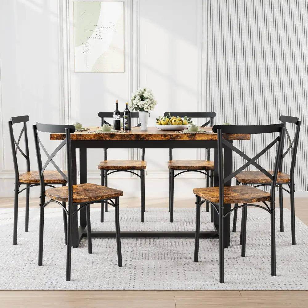 MLNshops 7-Piece Dining Set for Stylish Kitchens