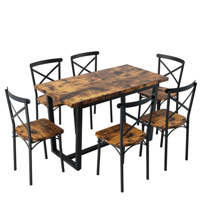 7 Pieces Dining Set 7-Piece Kitchen Table Set Perfect for Kitchen, Breakfast Nook, Living Room Occasions MLNshops]