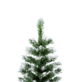 Green artificial Christmas tree on a white background