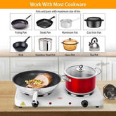 Cooking electric heating plate, 2-burner electric stove, 2000 watt portable electric stove, glass stove, easy to clean, suitable for RV/home/camping 110V