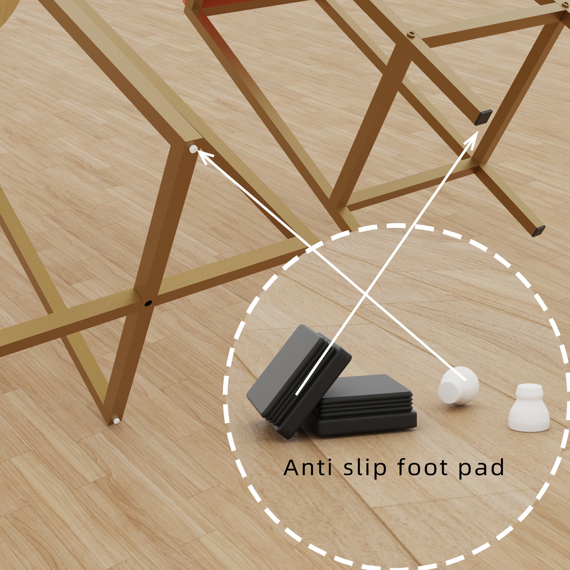 Bar Table and Chairs Set - Gold Frame, Storage Function | Dining Set for 2 with anti-slip foot pads for stability and floor protection.