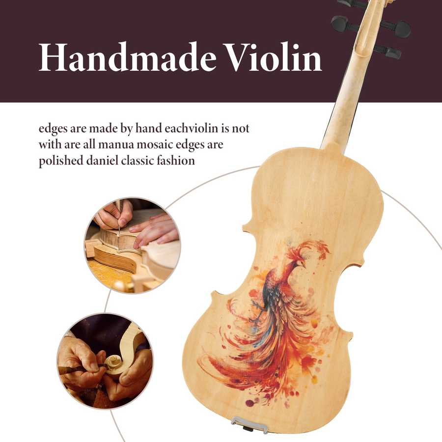 Handmade violin with detailed craftsmanship and artistic finish