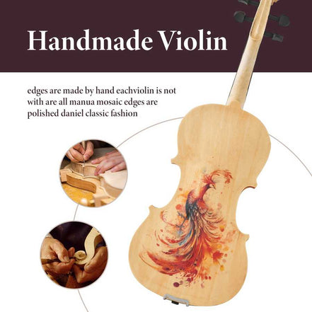 Handmade violin with detailed craftsmanship and artistic finish