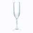 Single unbreakable plastic champagne flute with textured base, 6oz capacity, ideal for elegant and durable drinkware use.