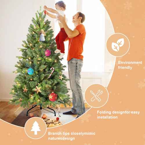 4 ft green Christmas tree feature highlights