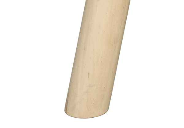 Close-up of a wooden baseball bat handle on a white background