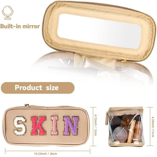 Chenille Makeup Zipper Bag for Travel & Organizing