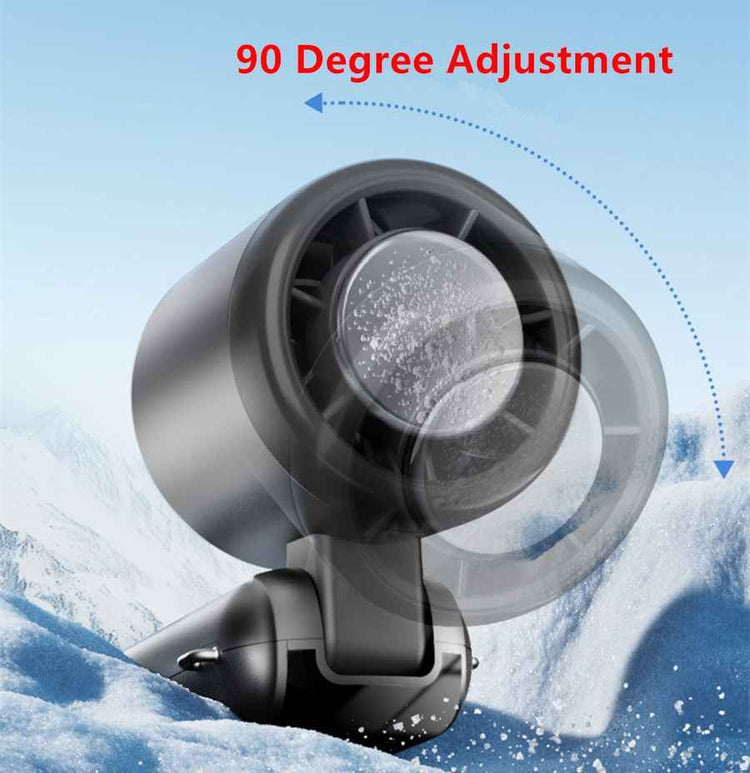 Car mount with 90-degree adjustment feature on a snowy background