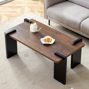 Modern Walnut MDF Coffee Table styled in a minimalist living room, showcasing its clean lines and functional design for accent furniture use.