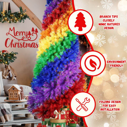MLNshops Rainbow Spiral Christmas Tree - Vibrant Holiday