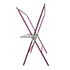 Maroon metal clothes drying rack on a white background