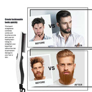 Electric beard straightening comb for quick styling