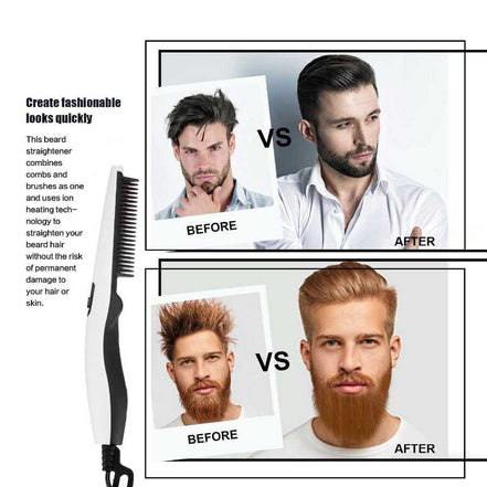Electric beard straightening comb for quick styling