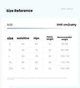 Size chart for Yoga Shorts Tummy Control - High Waist with waistline, hips, pants length, and recommended weight in cm/catty.