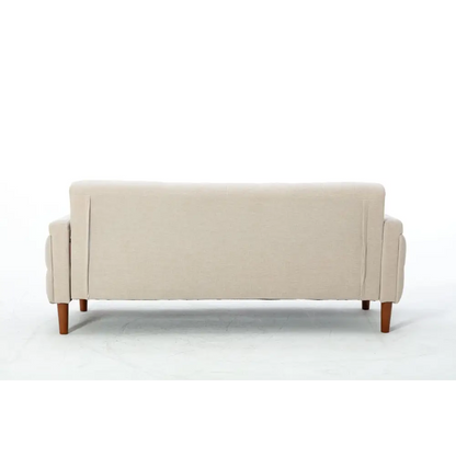 77.95 "Sponge Cushioned Sofa - Beige(Solid wood legs are detachable) MLNshops]