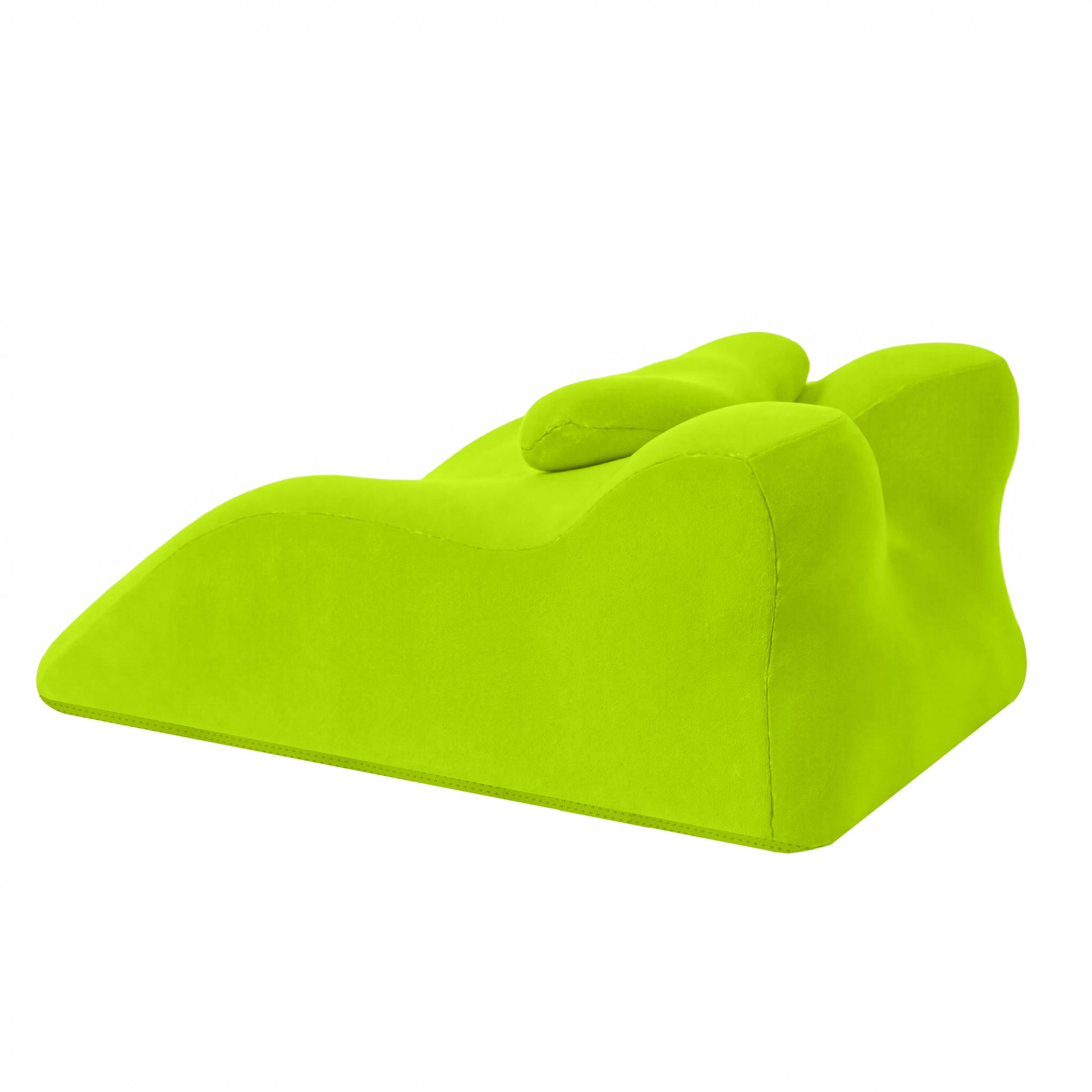 Rear angled view of Ergonomic Spinal Posture Support Pillow - Memory Foam highlighting its ergonomic shape and plush surface.