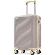 Compact carry-on suitcase from durable lightweight luggage set, featuring TSA lock and 360° spinner wheels for effortless travel.