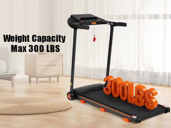 Quiet Folding Treadmill for Home with 300lb Capacity