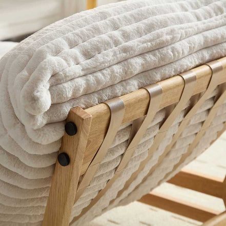 Accent Armless Lazy Sofa, Casual Single Sofa, Corduroy Fabric, For Living Room And Bedroom , With Backrest, Single Seat, OFF-WHITE