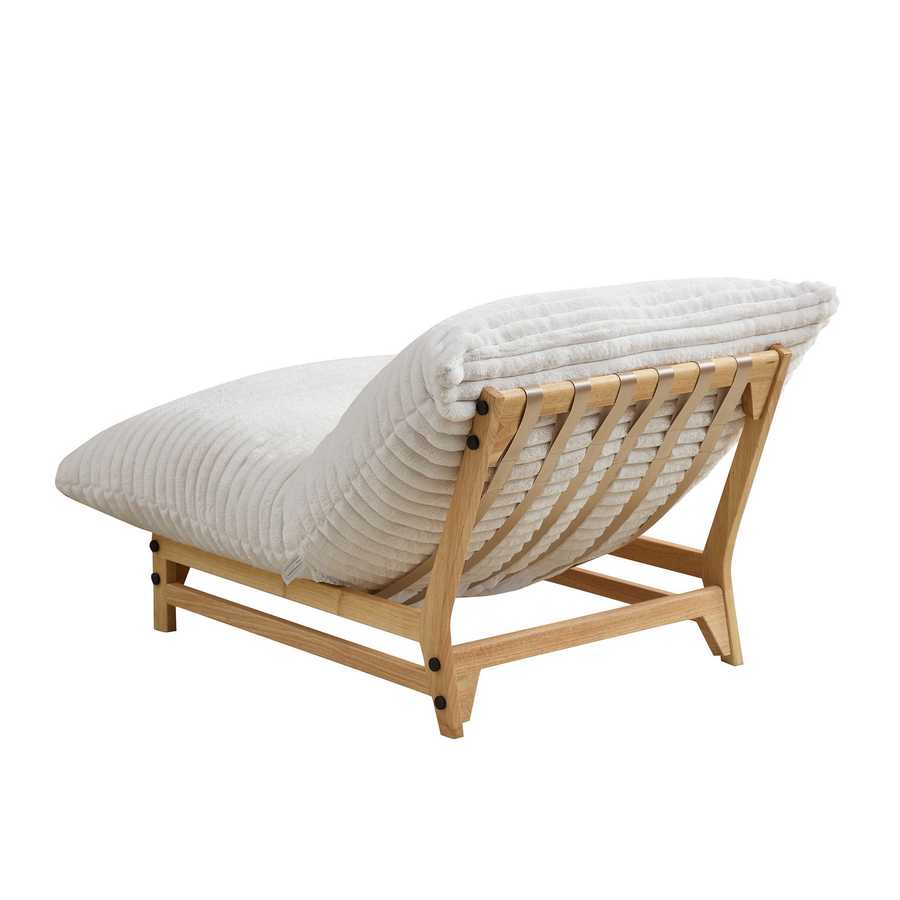 Accent Armless Lazy Sofa, Casual Single Sofa, Corduroy Fabric, For Living Room And Bedroom , With Backrest, Single Seat, OFF-WHITE