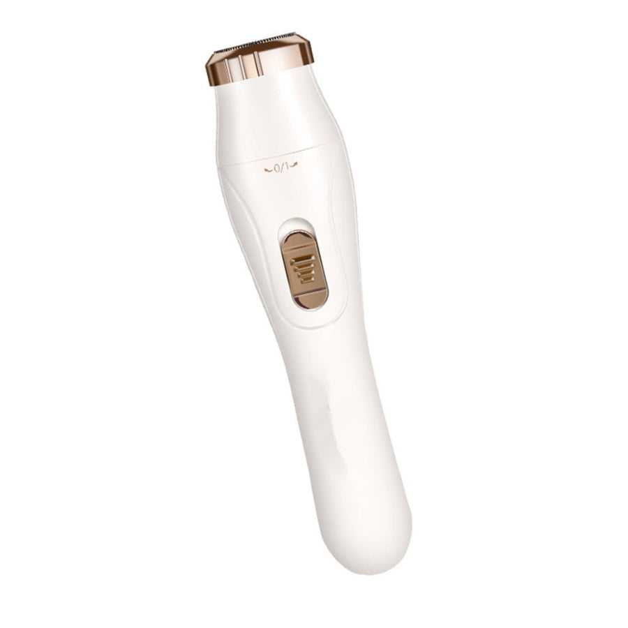 White portable electric shaver for women with attachments