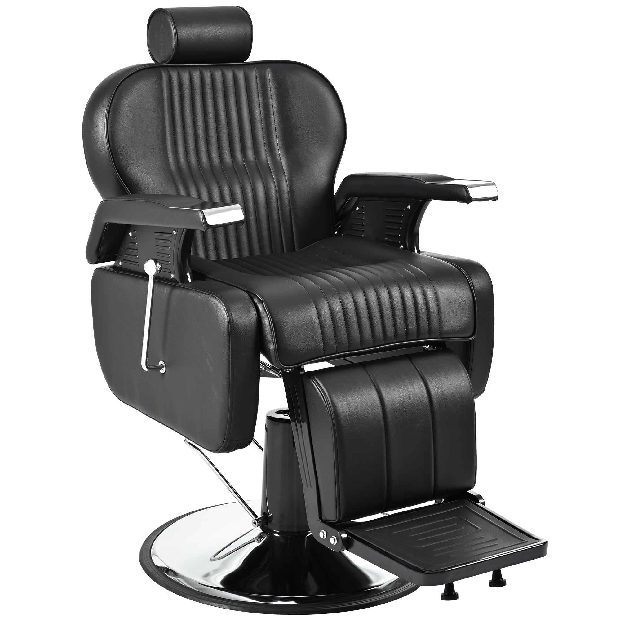 Heavy Duty Reclining Barber Chair,All Purpose Hydraulic Recline Barber Chair Salon Beauty Styling Chair360° Swivel & Height Adjustable,for Barber Shop & Beauty Salon,Spa Tattoo Styling Equipment,Black