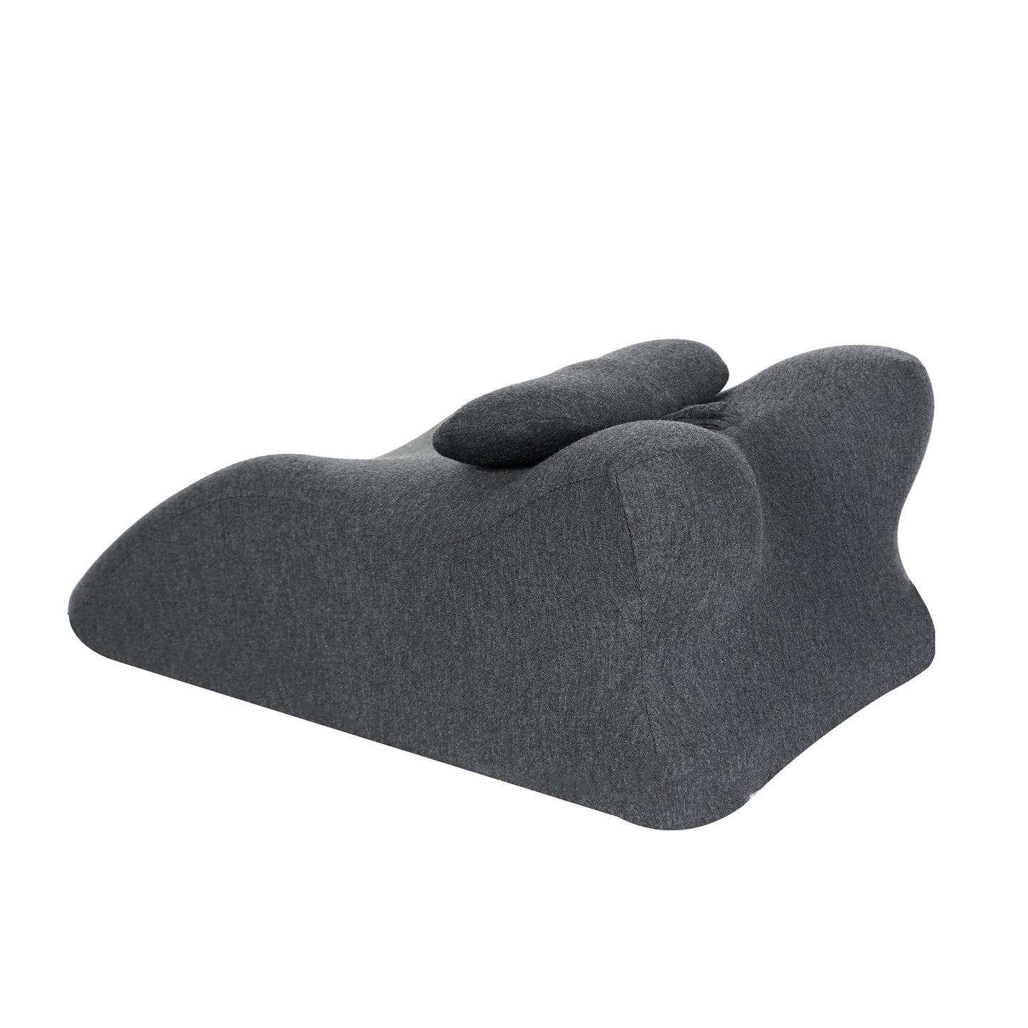 Angled view of Ergonomic Memory Foam Bed Pillow - Spinal Support Pillow highlighting its ergonomic curves and detachable headrest.