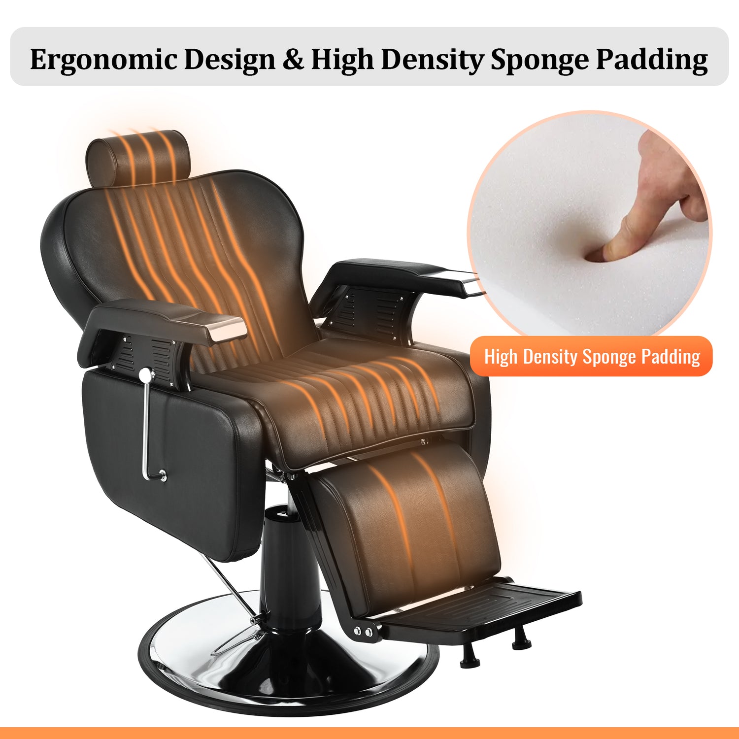 Heavy Duty Reclining Barber Chair,All Purpose Hydraulic Recline Barber
