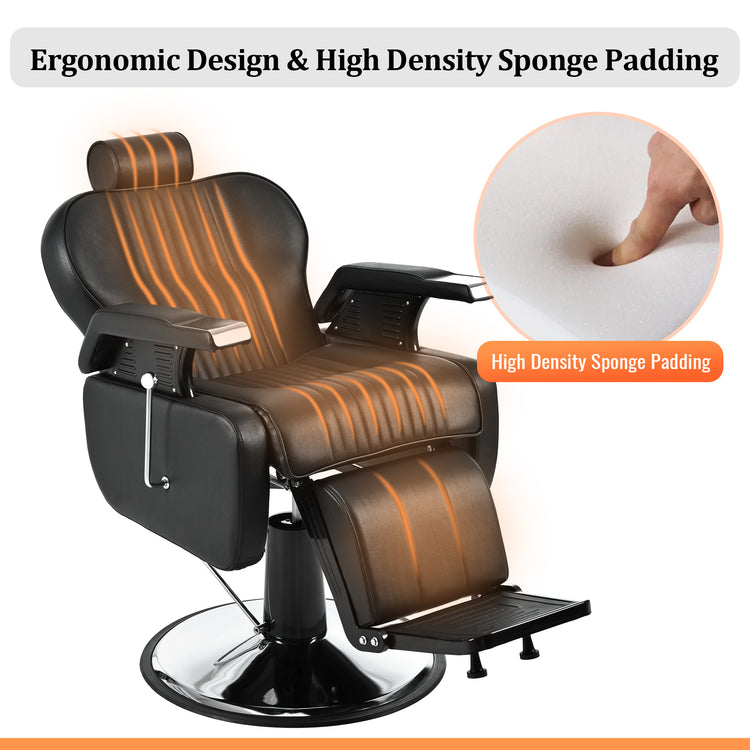 Heavy Duty Reclining Barber Chair,All Purpose Hydraulic Recline Barber