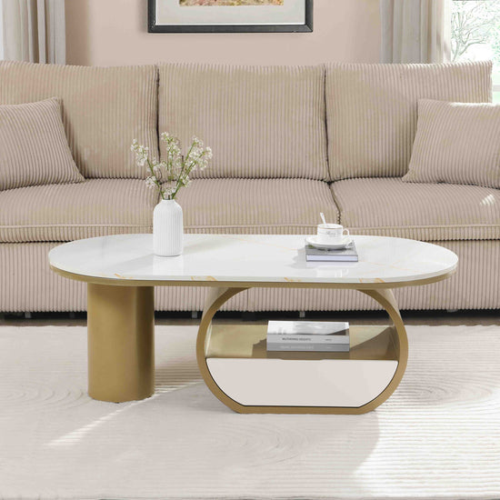 Luxury Modern Oval Coffee Table, 47.24&